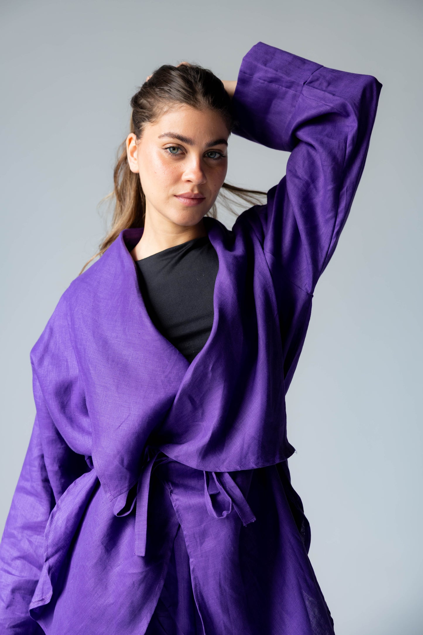 Pure Linen Essence Set In Deep Purple