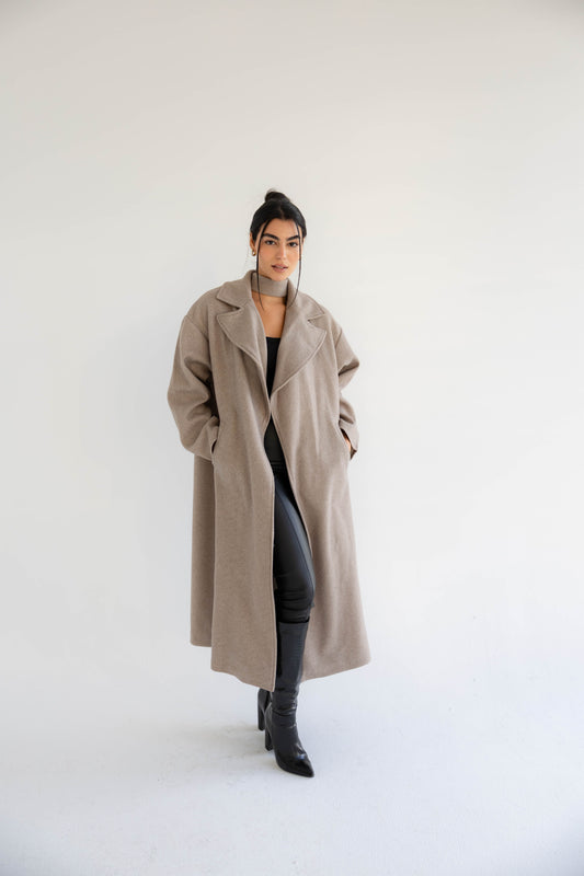 Snow Grace Coat In Griege