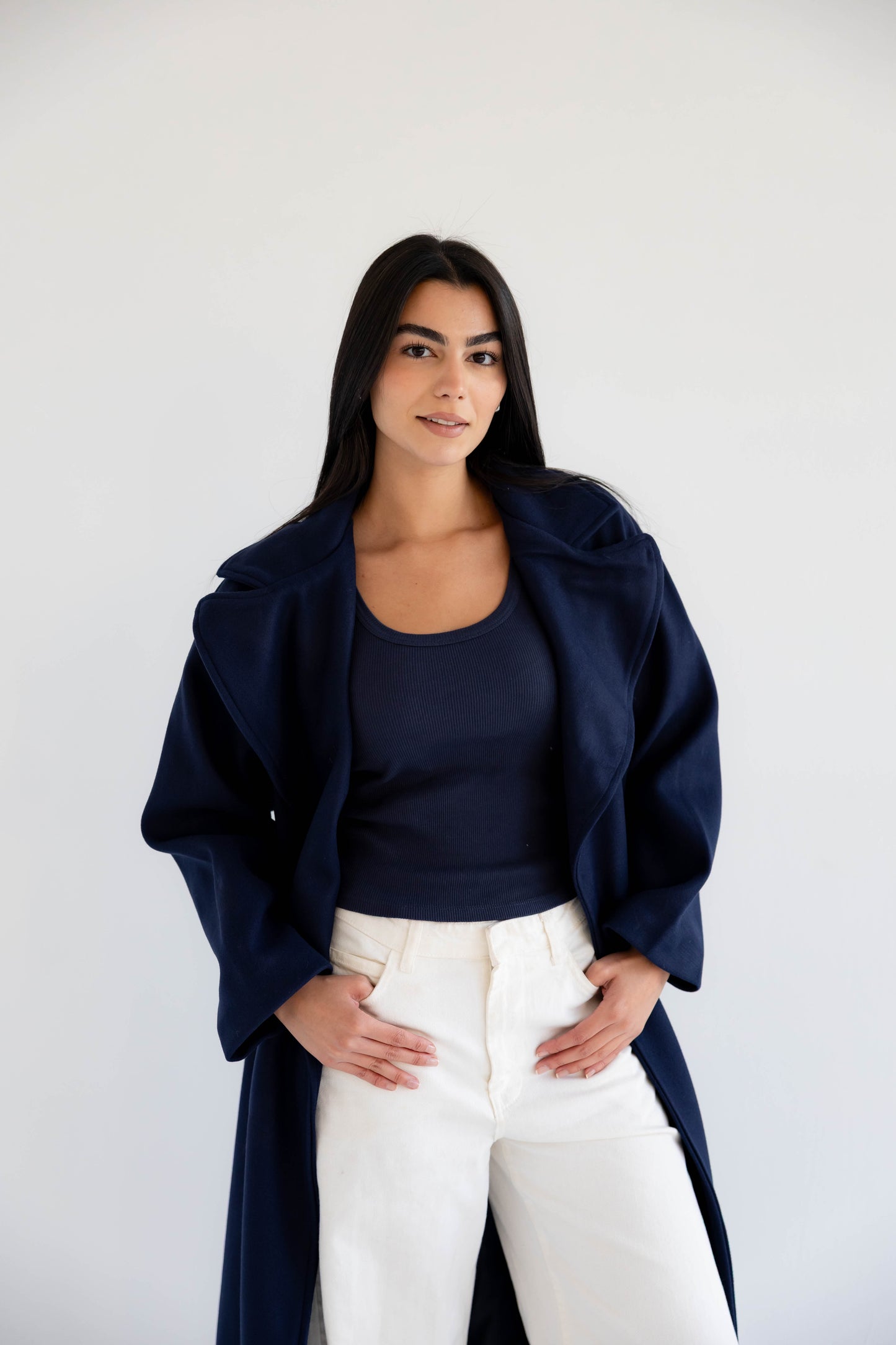 Snow Grace Coat In Navy
