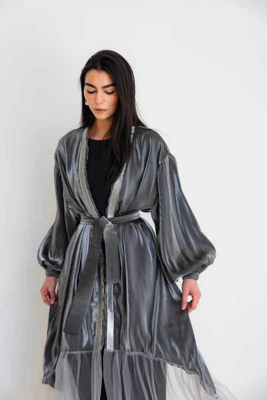 Celestia Glimmer Kaftan - Eclipse Grey