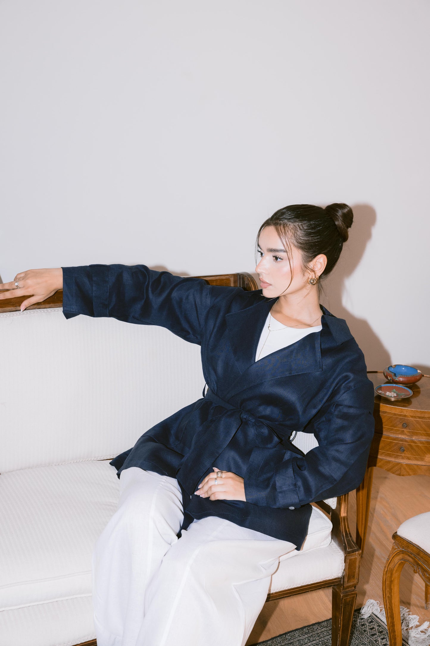 Get It Done Linen Cardigan - Navy