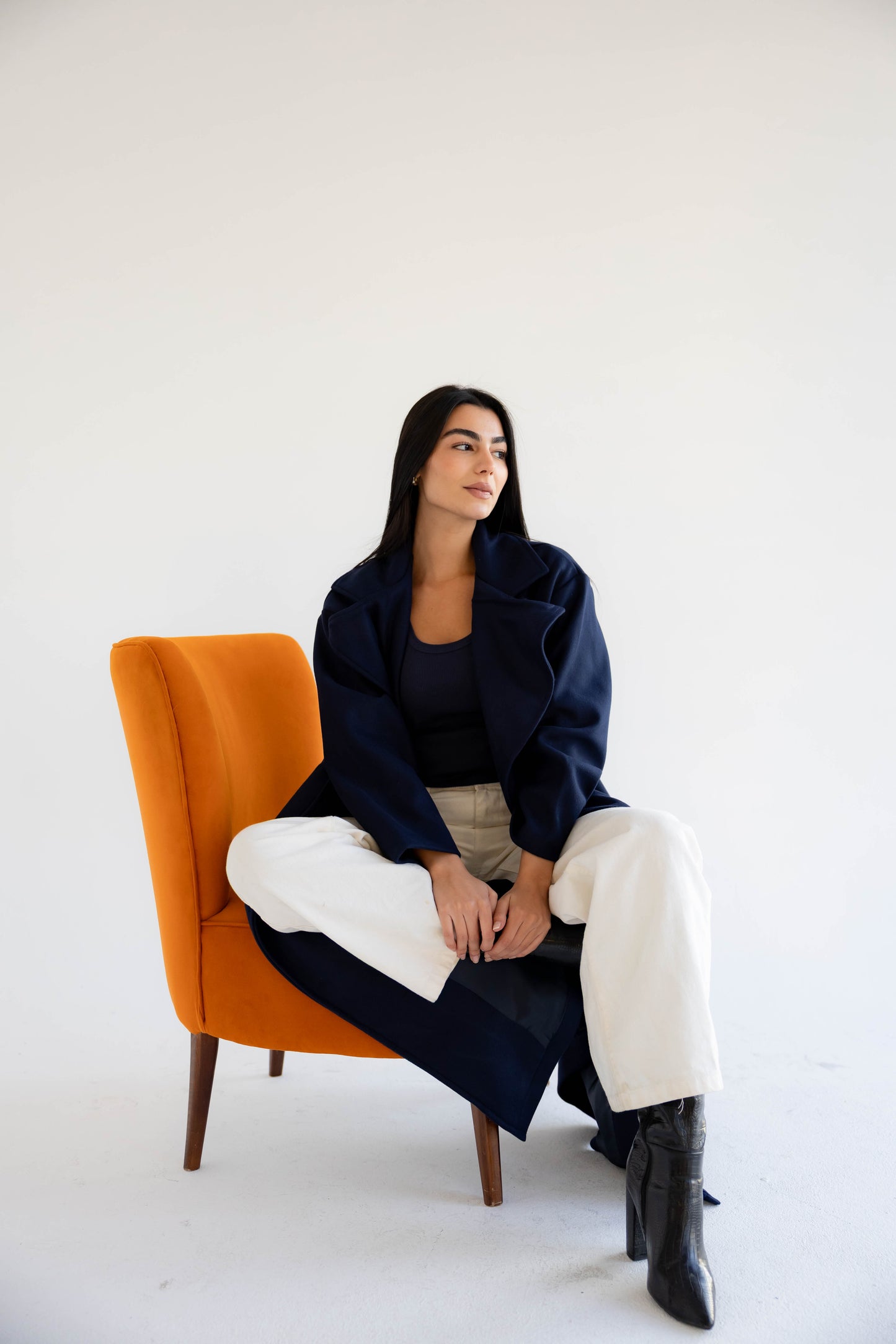 Snow Grace Coat In Navy