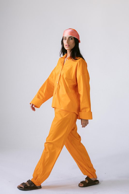 By The Beach Poplin Set - Tangerine