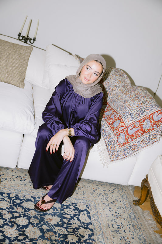 Satin Affair Set - Purple