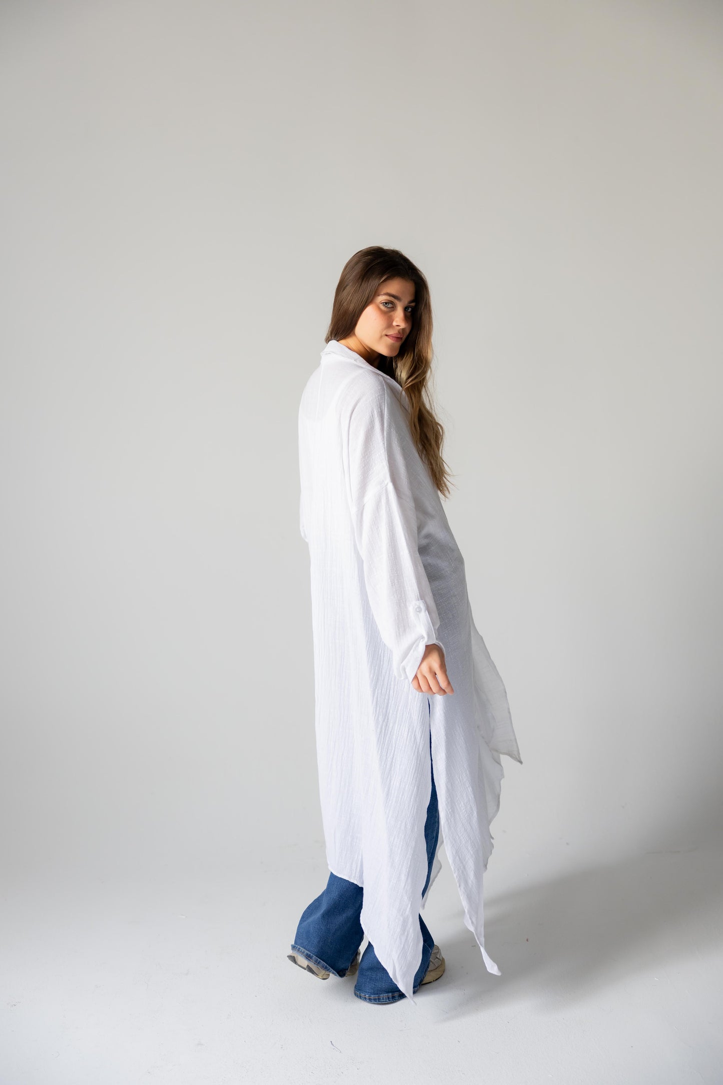 Sunset Flow Cardigan - White