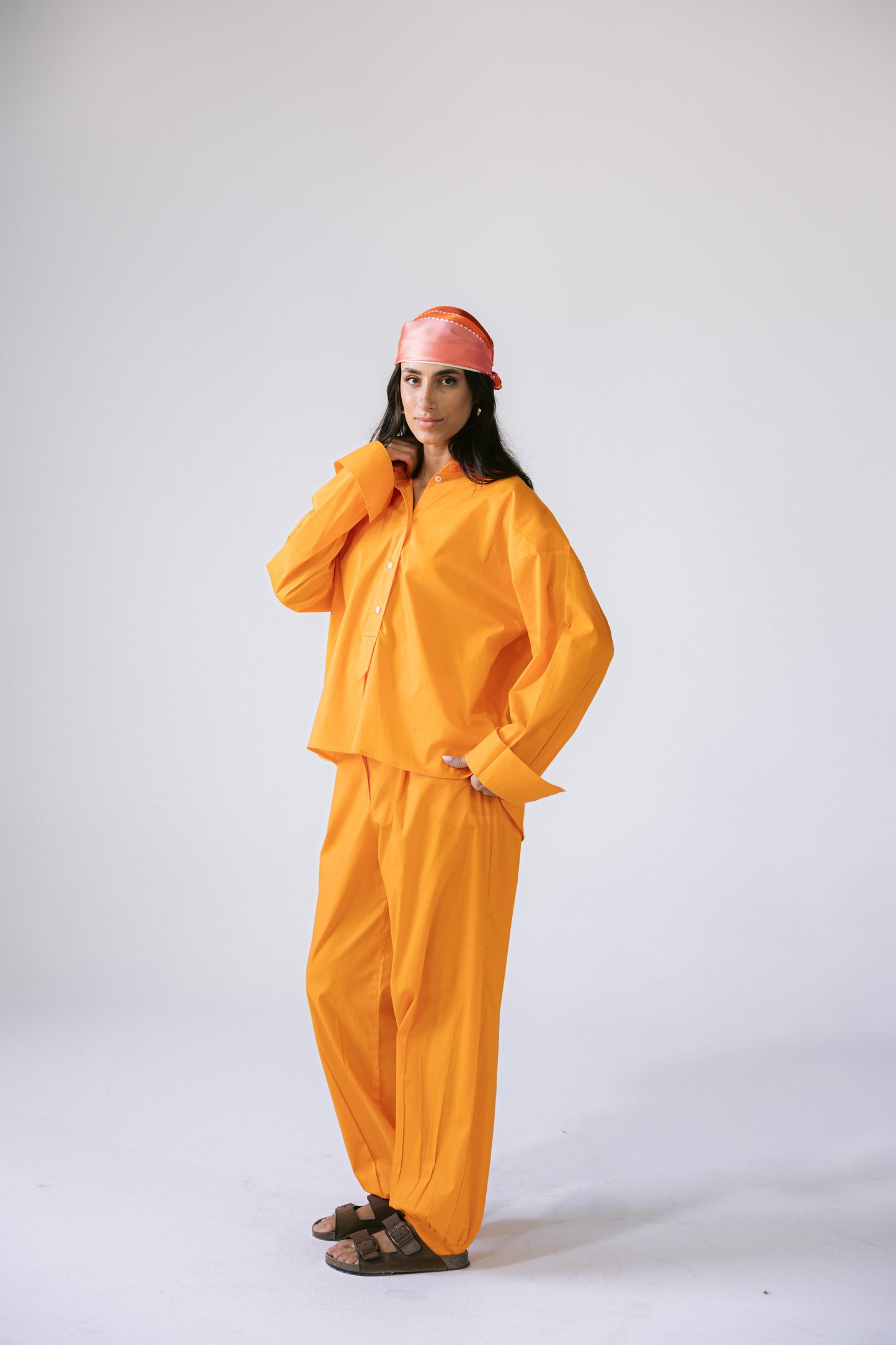 By The Beach Poplin Set - Tangerine