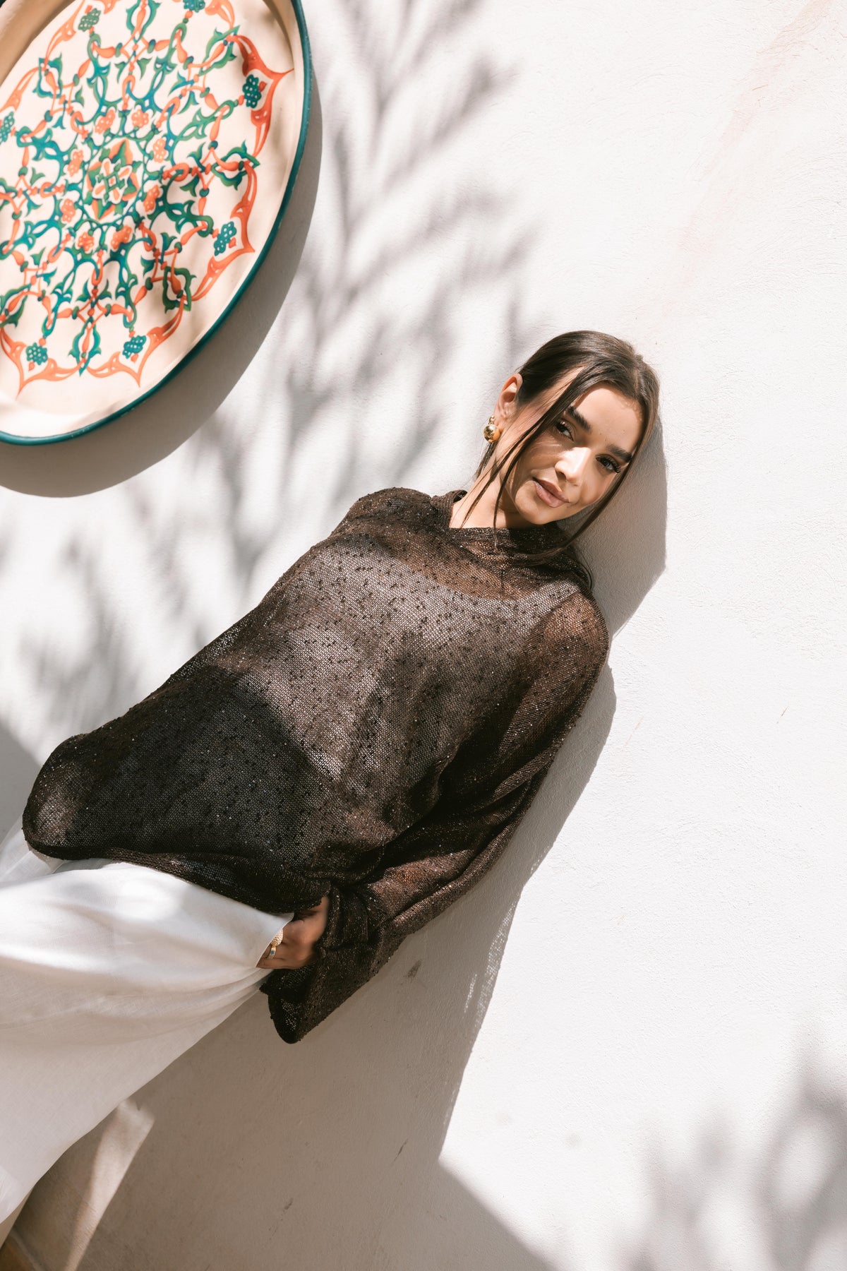 Midnight Crochet Top - Brown