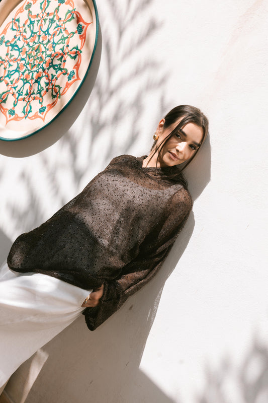 Midnight Crochet Top - Brown