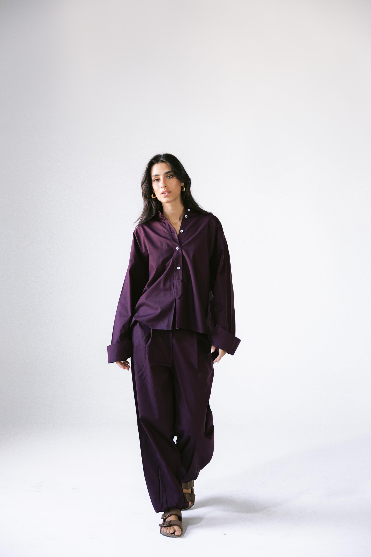 By The Beach Poplin Set - Velvet Grape