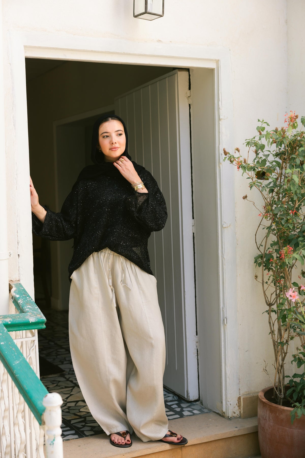 Midnight Crochet Top - Black