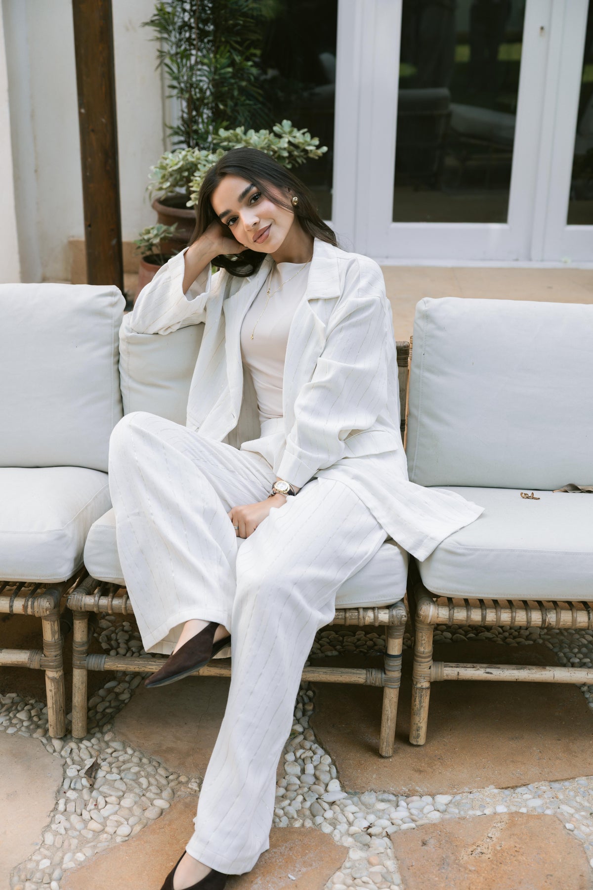 All That Glitter Linen Set - Champagne