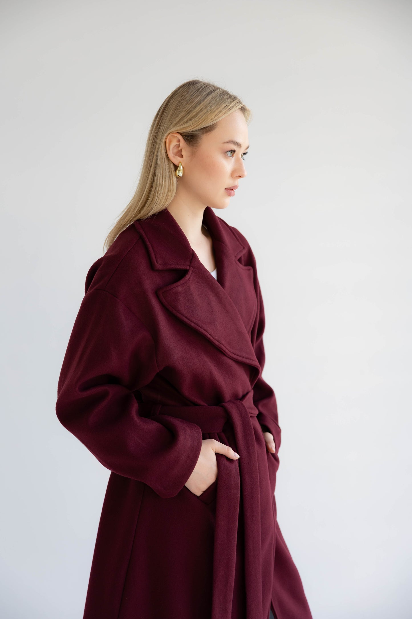 Snow Grace Coat In Mulberry