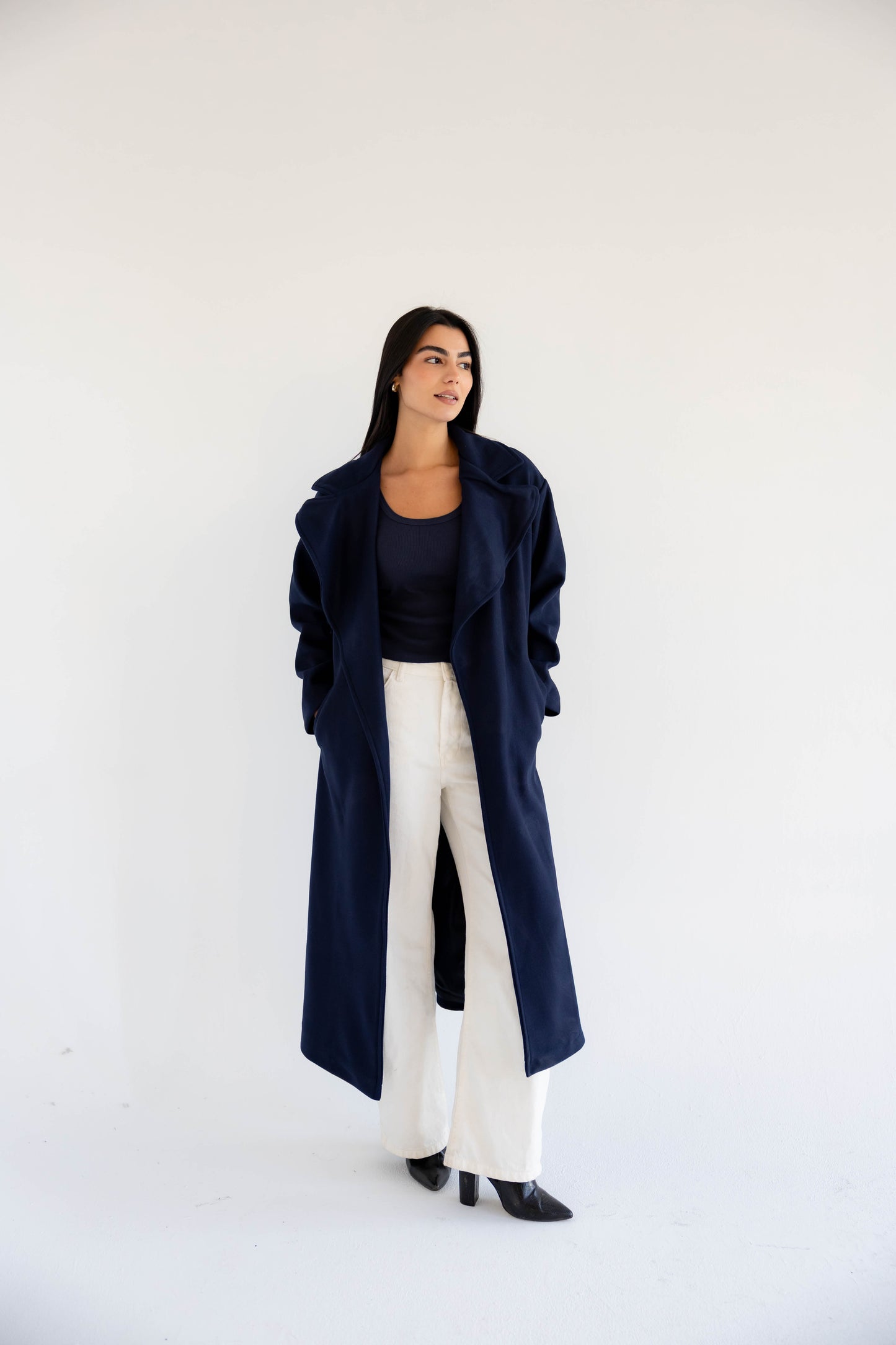 Snow Grace Coat In Navy