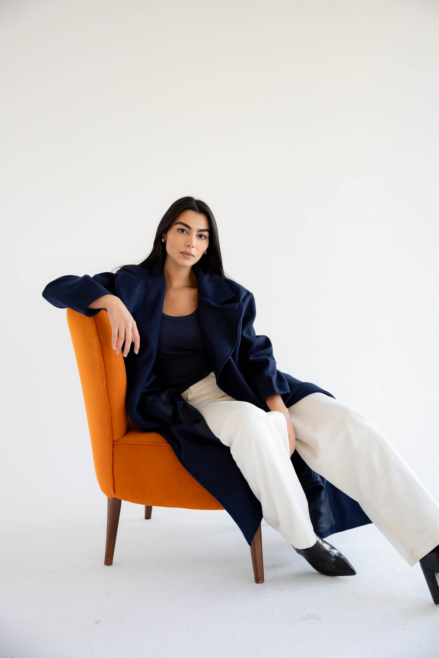 Snow Grace Coat In Navy