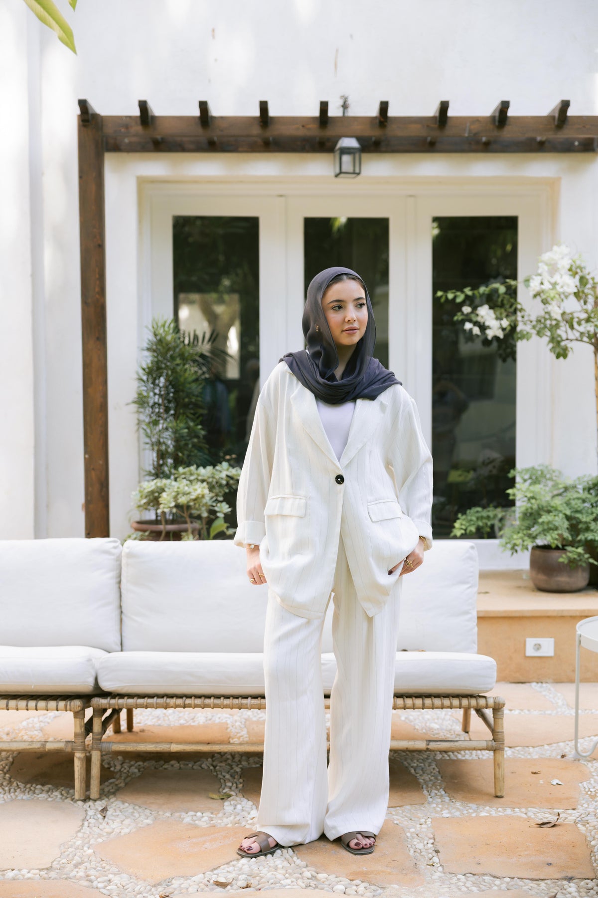All That Glitter Linen Set - Silver