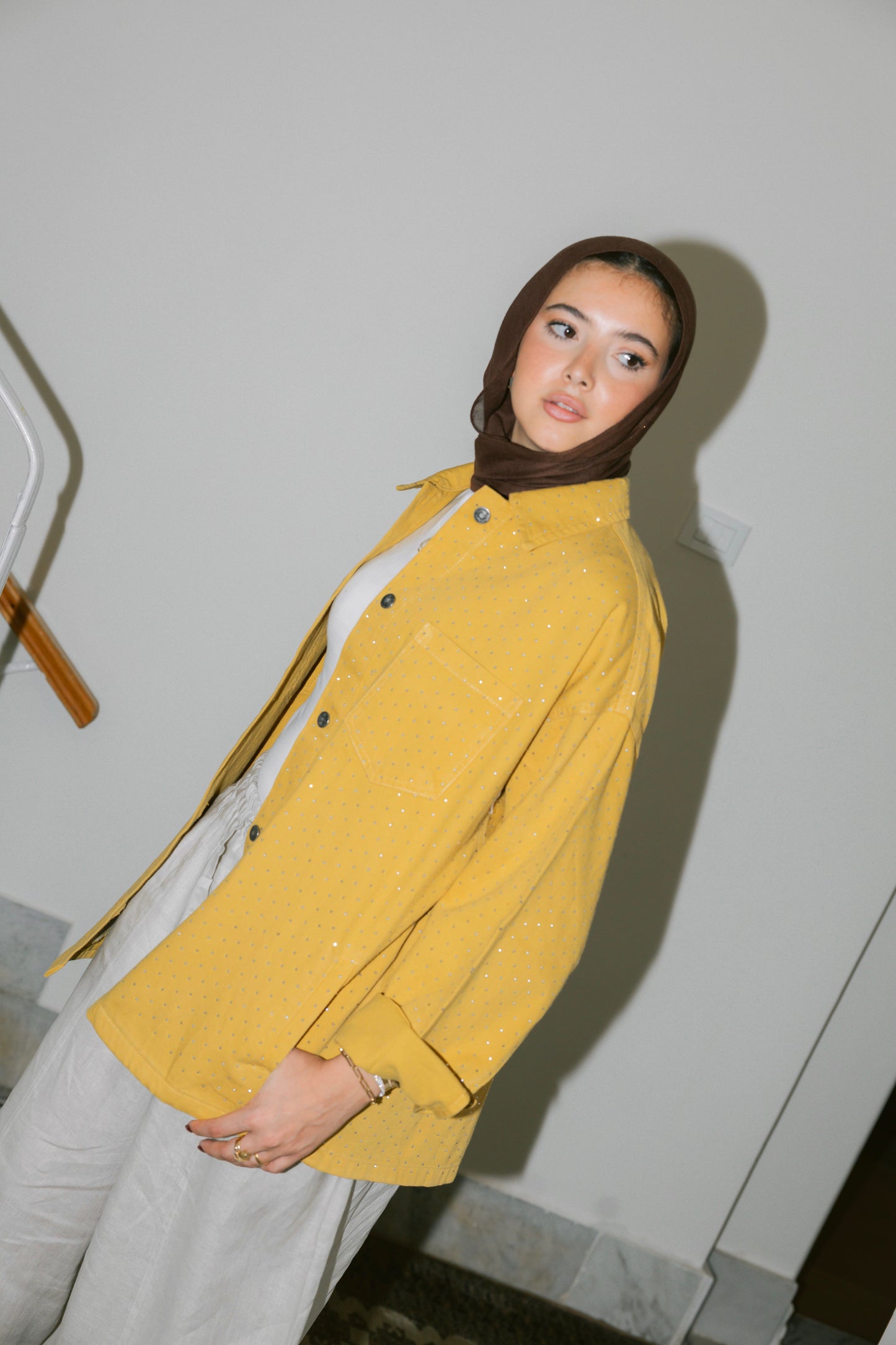 Starluxe Studded Denim Jacket - Honey