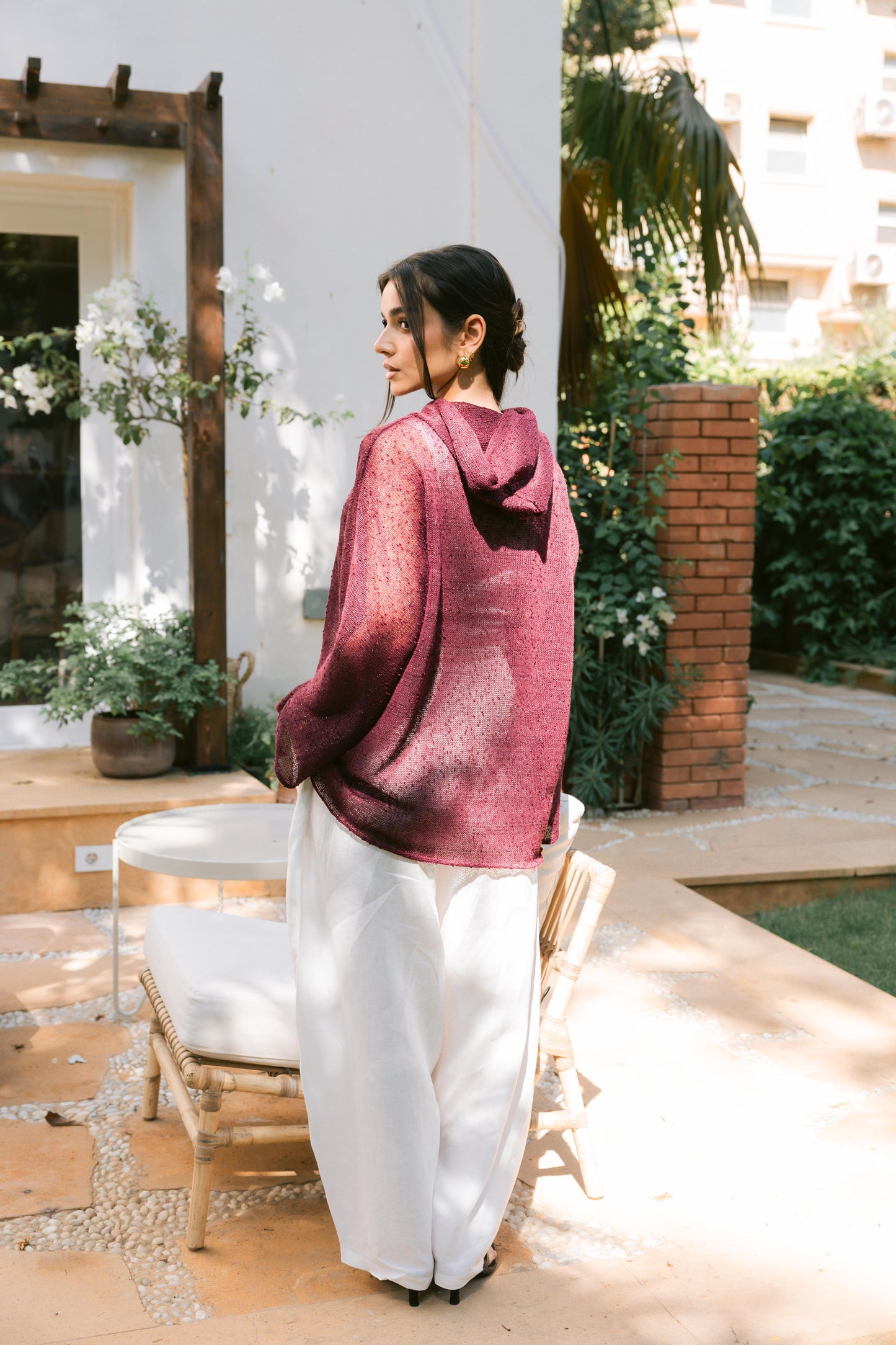 Midnight Crochet Top - Burgundy