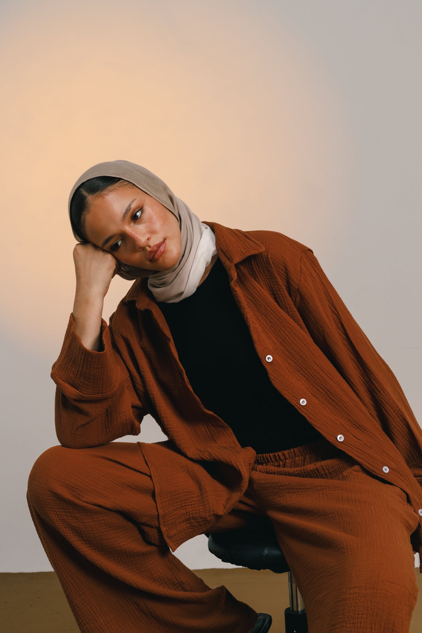 The breezy set in chocolate brown