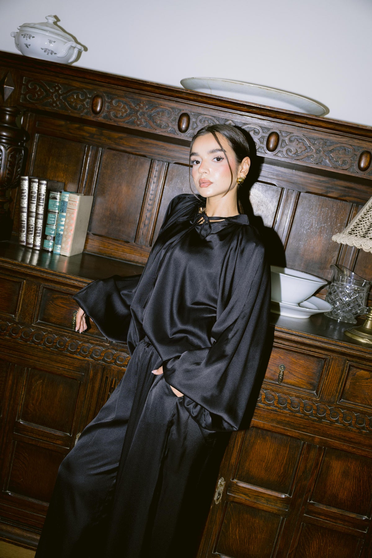 Satin Affair Set - Black
