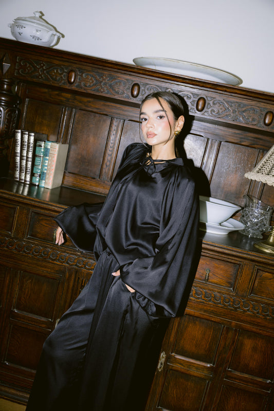 Satin Affair Set - Black