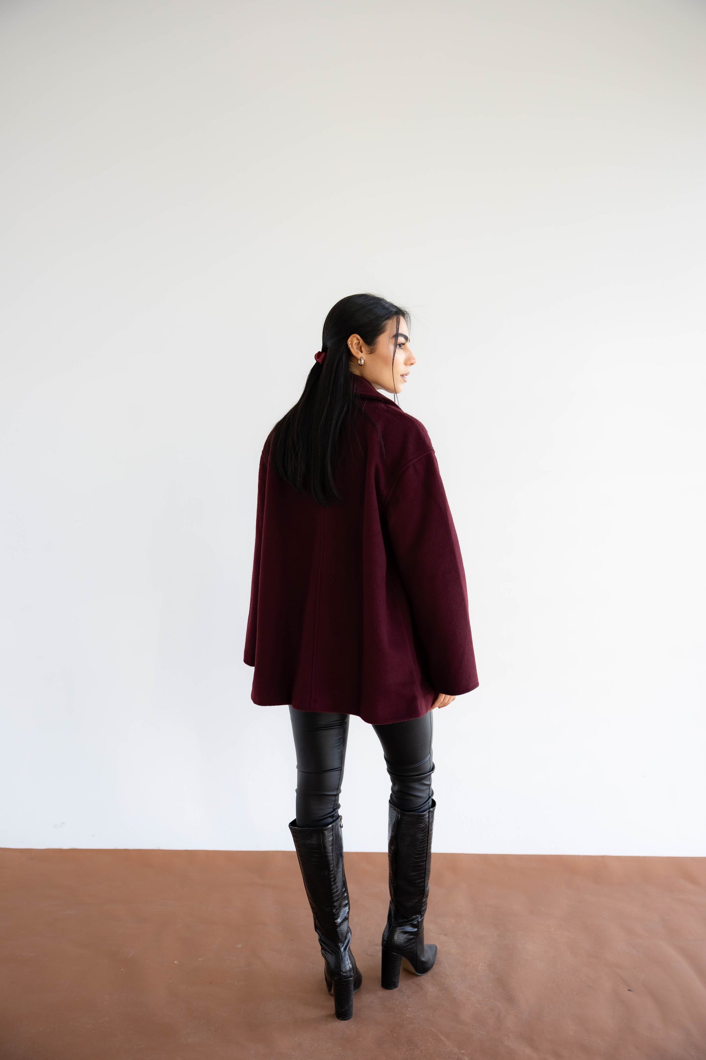 Fur Muse Jacket In Maroon