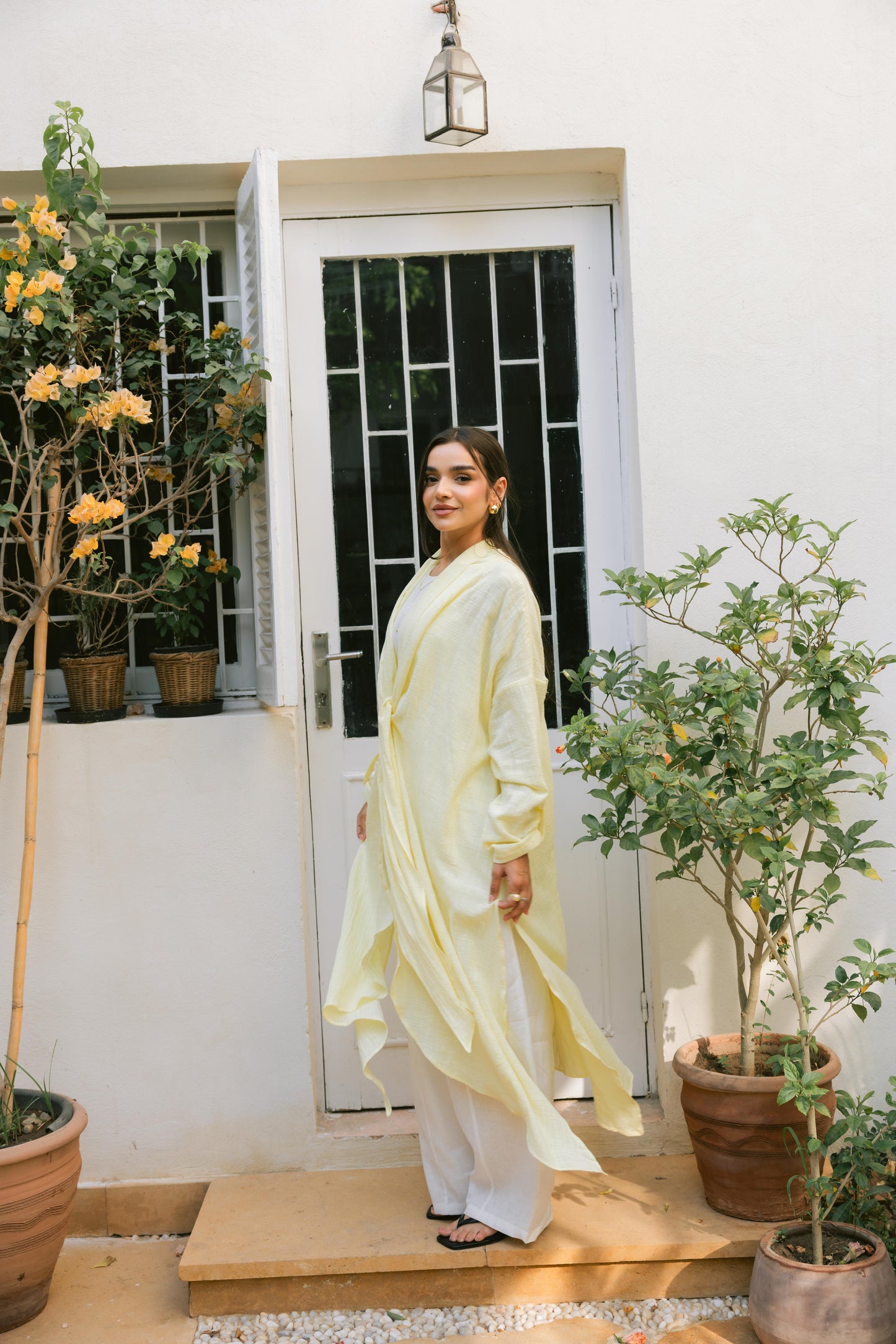 Sunset Flow Cardigan - Pastel Yellow