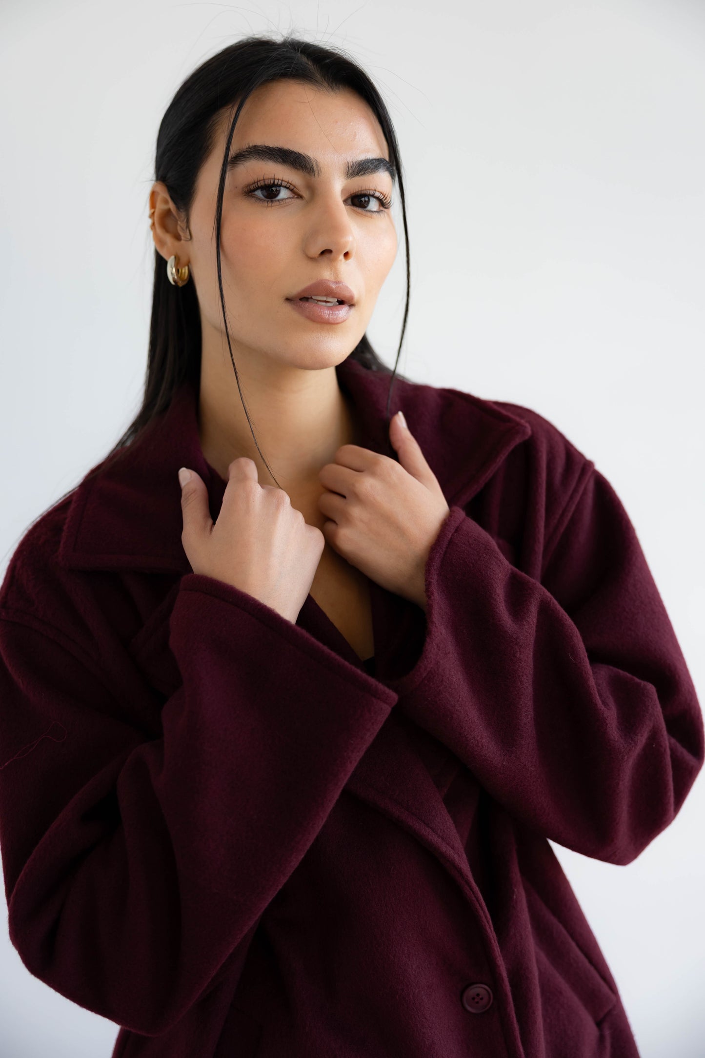 Fur Muse Jacket In Maroon