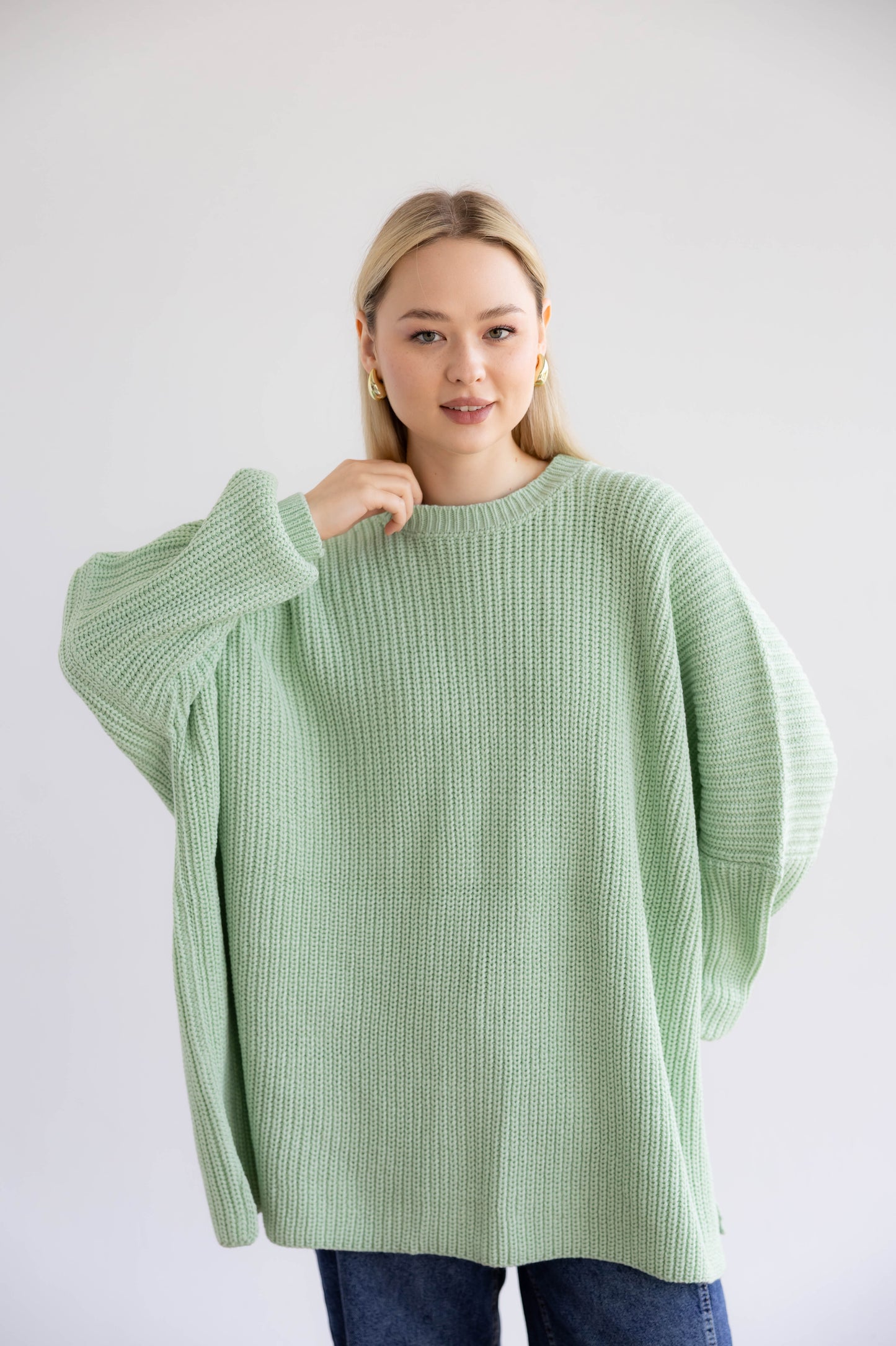 Bubblegum Knit Pullover In Mint