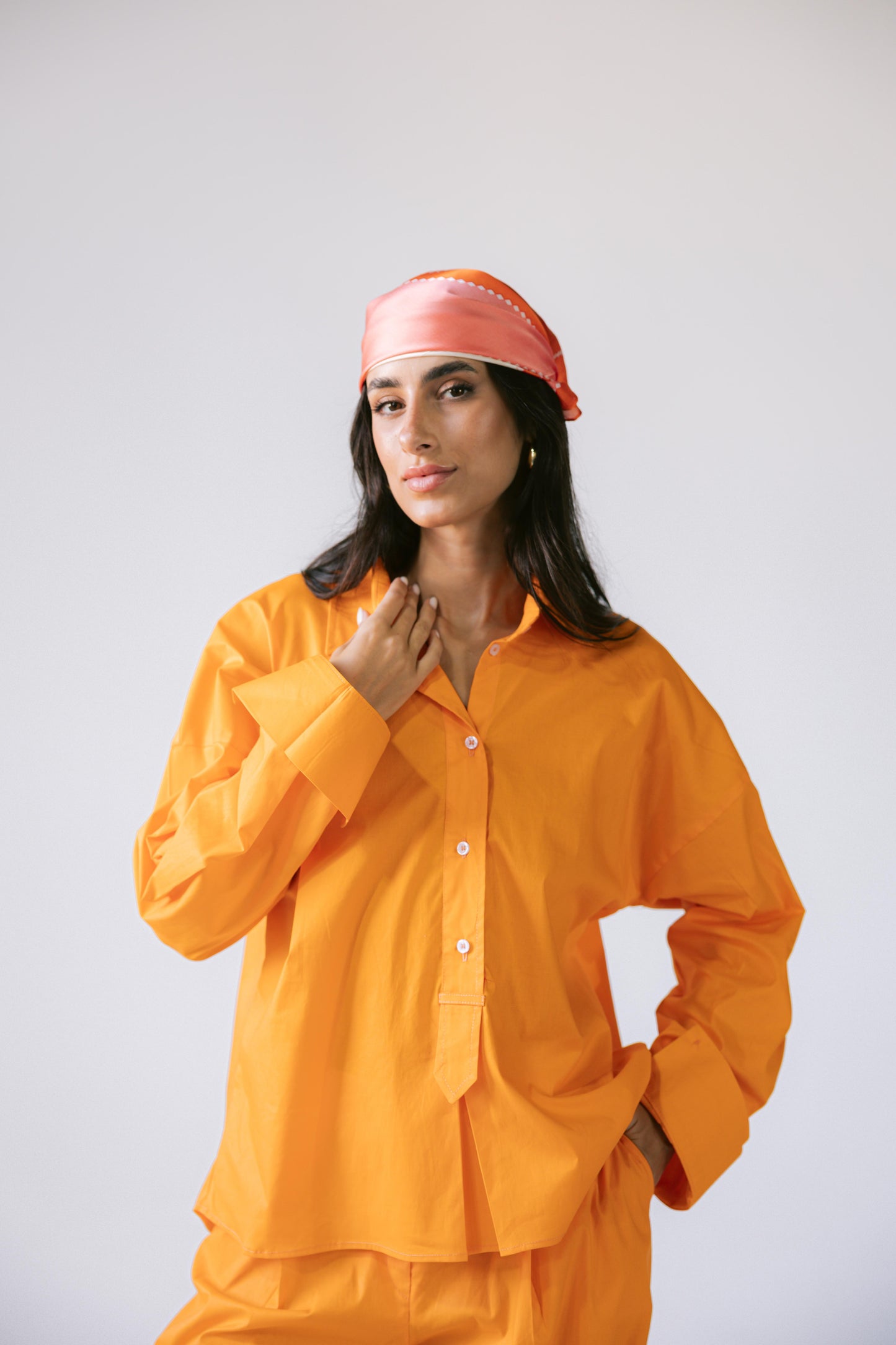By The Beach Poplin Set - Tangerine