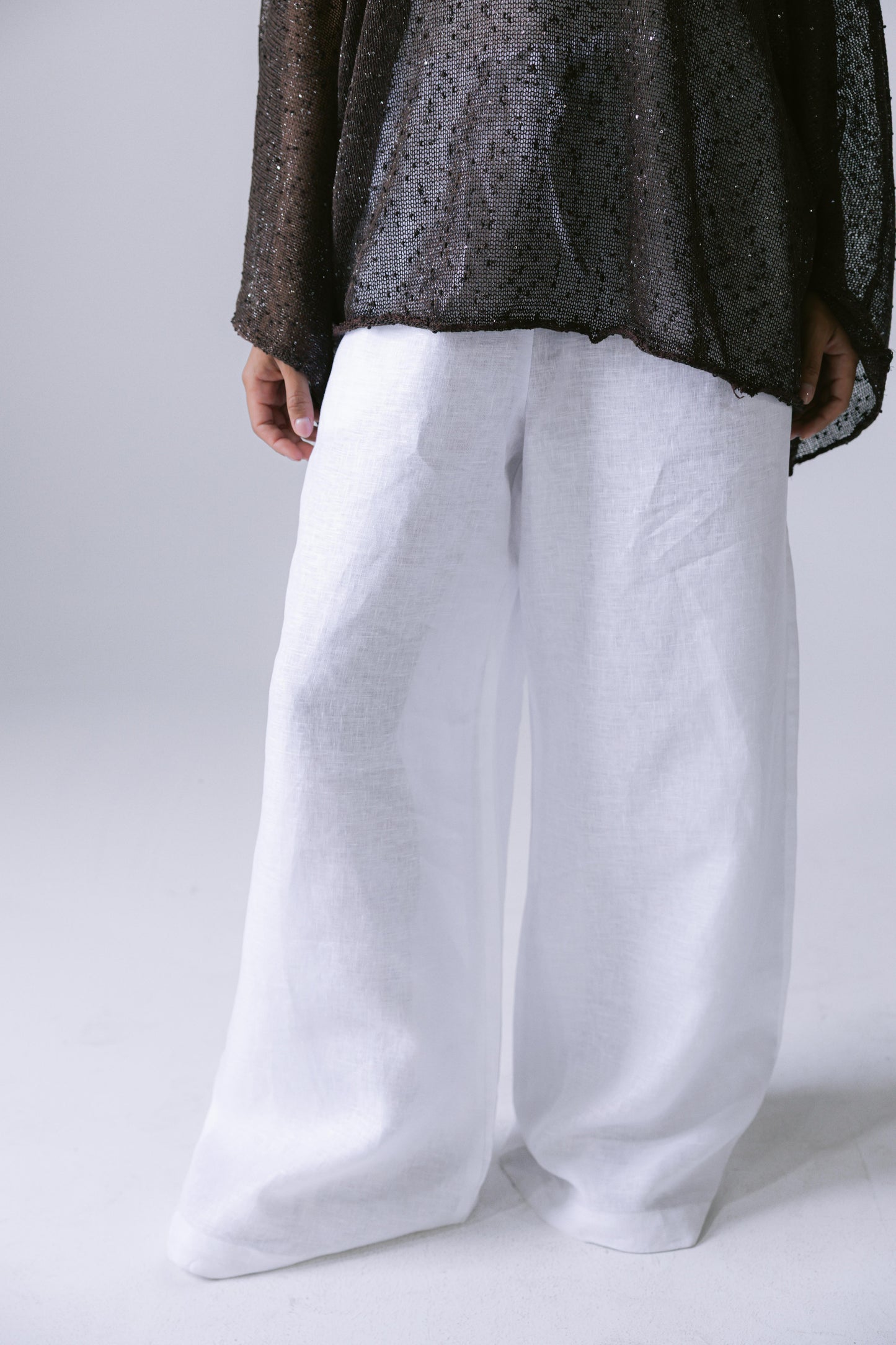 Pure Linen Pants - White