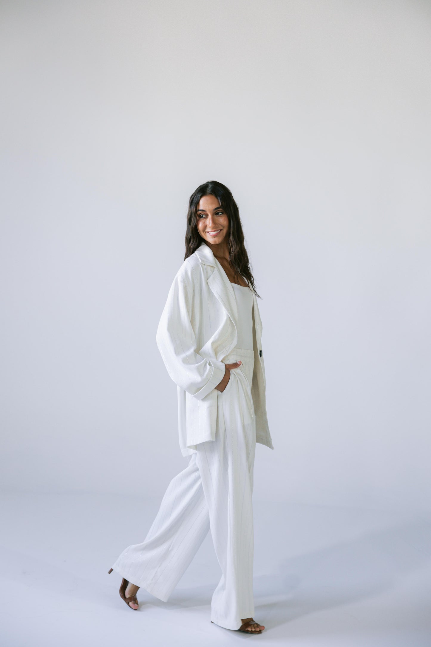 All That Glitter Linen Set - Silver