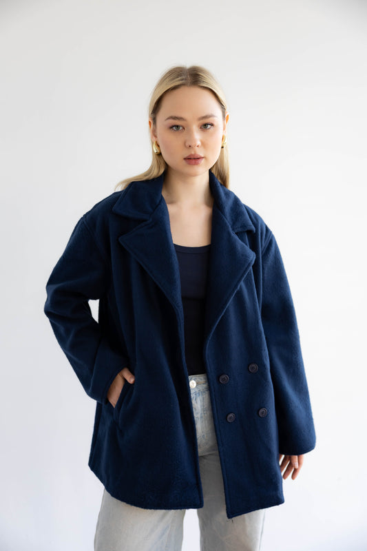Fur Muse Jacket In Navy