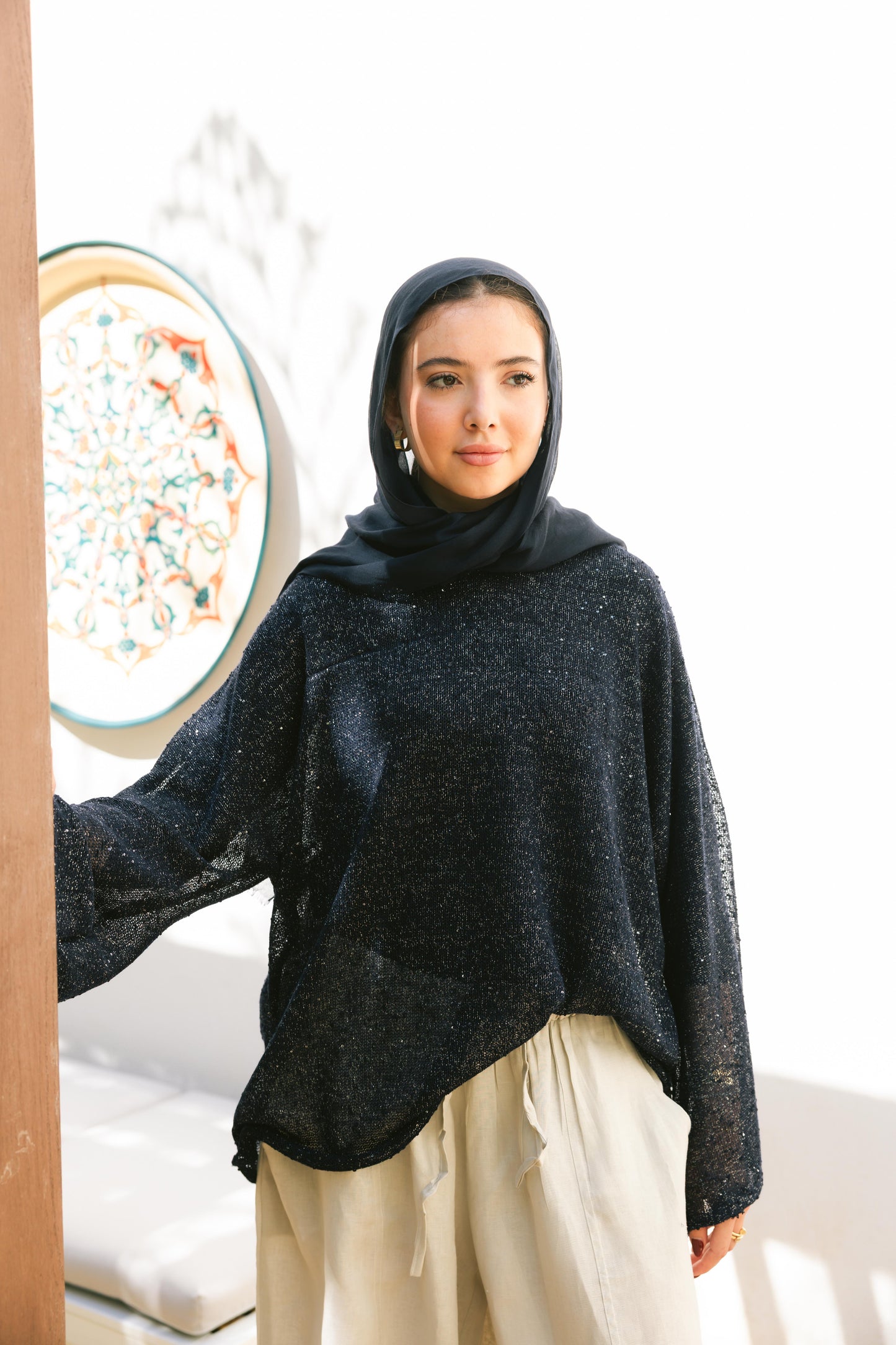 Midnight Crochet Top - Navy