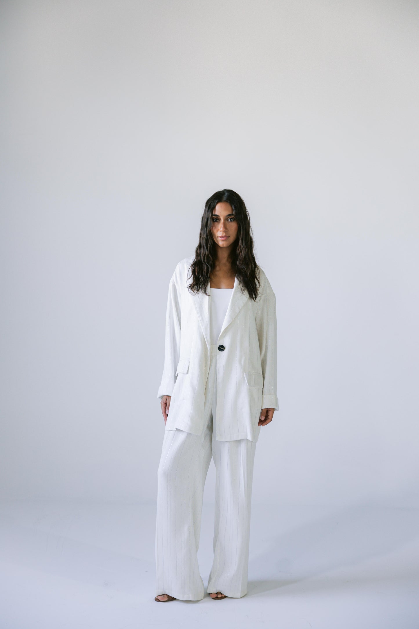 All That Glitter Linen Set - Silver