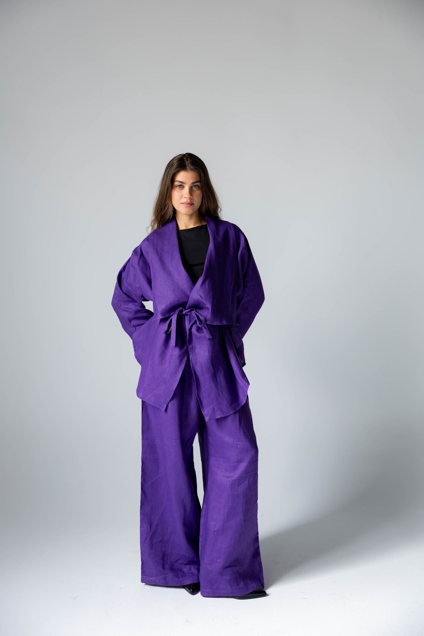 Pure Linen Essence Set In Deep Purple