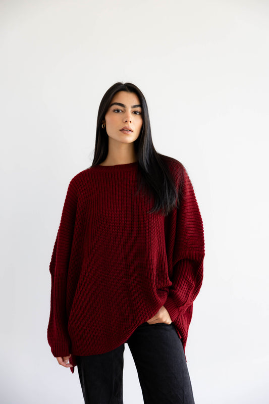 Bubblegum Knit Pullover In Ruby