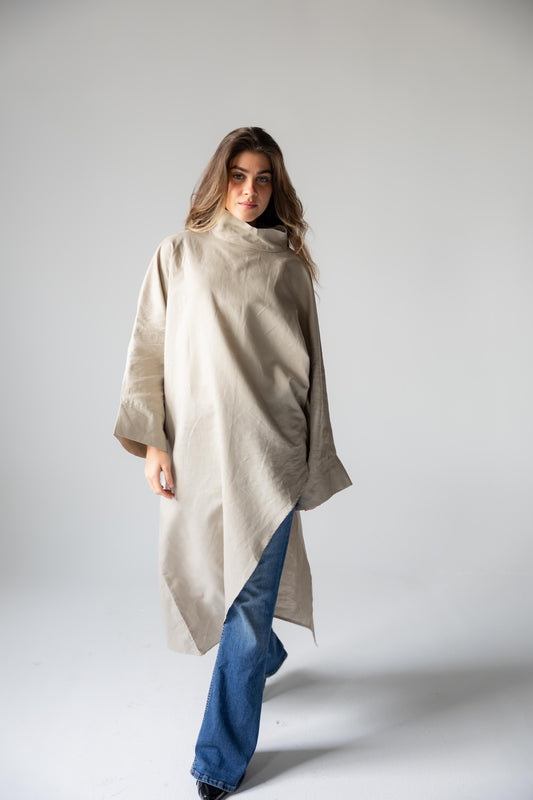 Pure Linen Luxe-drape In Café