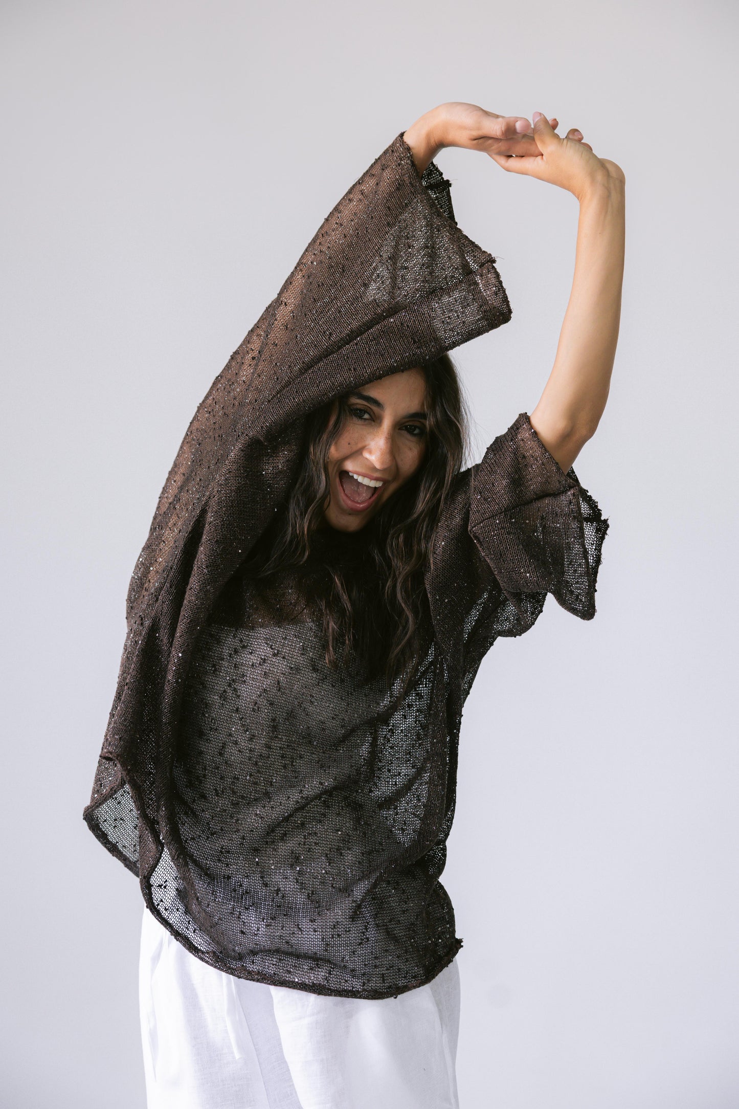 Midnight Crochet Top - Brown