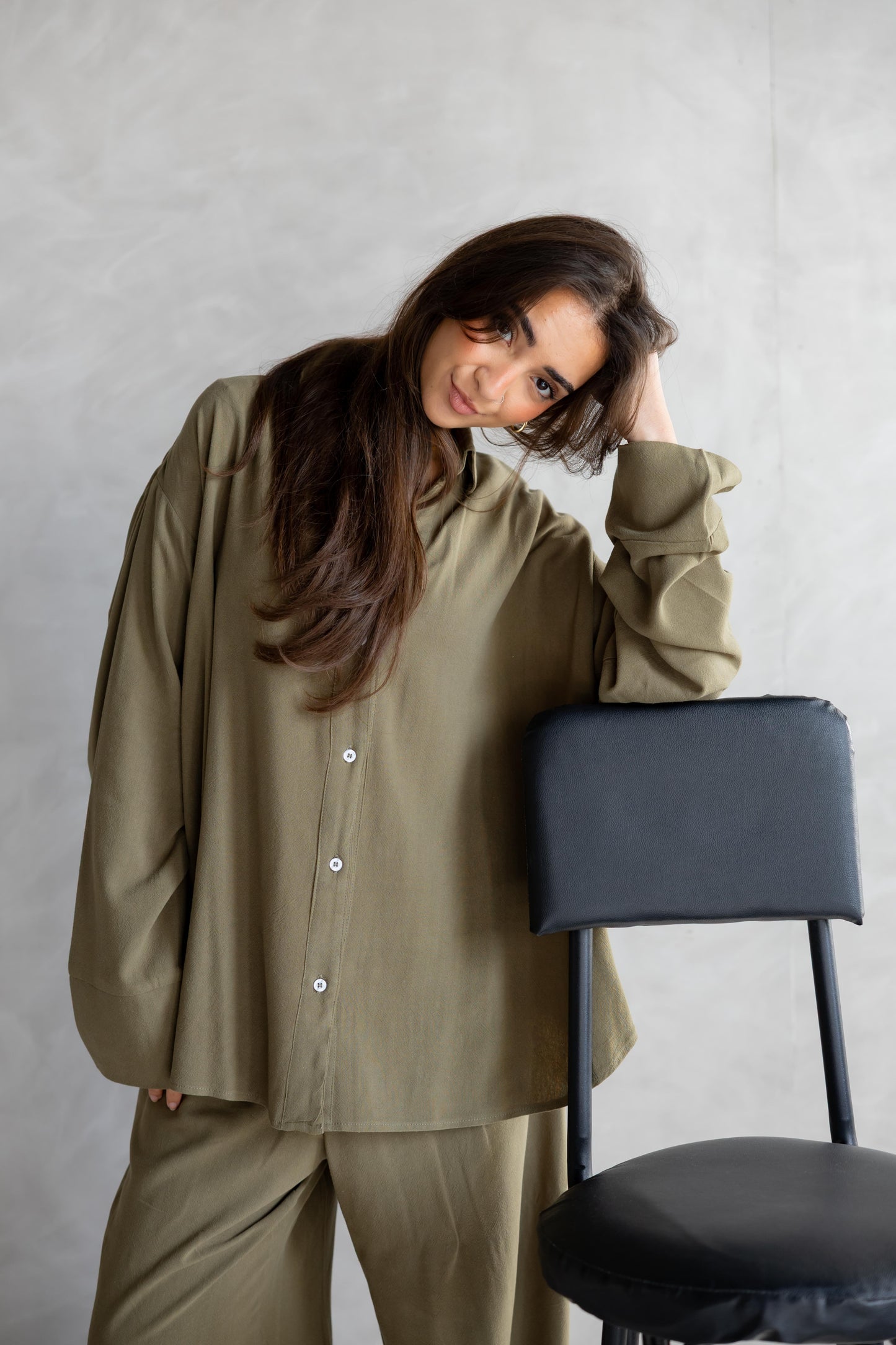 Soft Breeze Linen Set - Olive