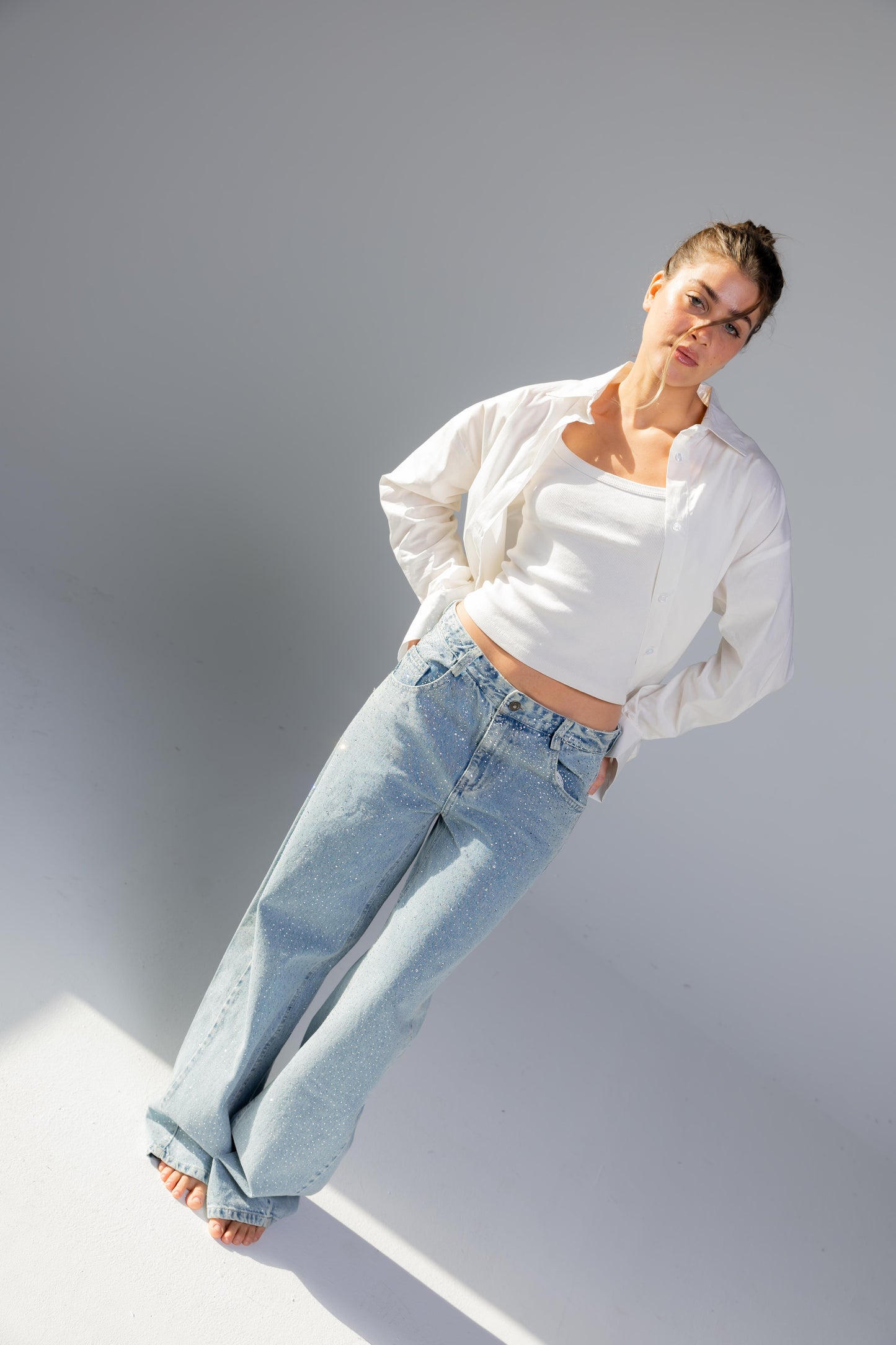 Nightfall Studded Denim Pants - Cloudwash