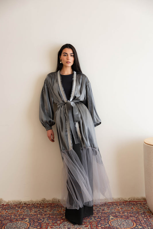 Celestia Glimmer Kaftan In Eclipse Grey