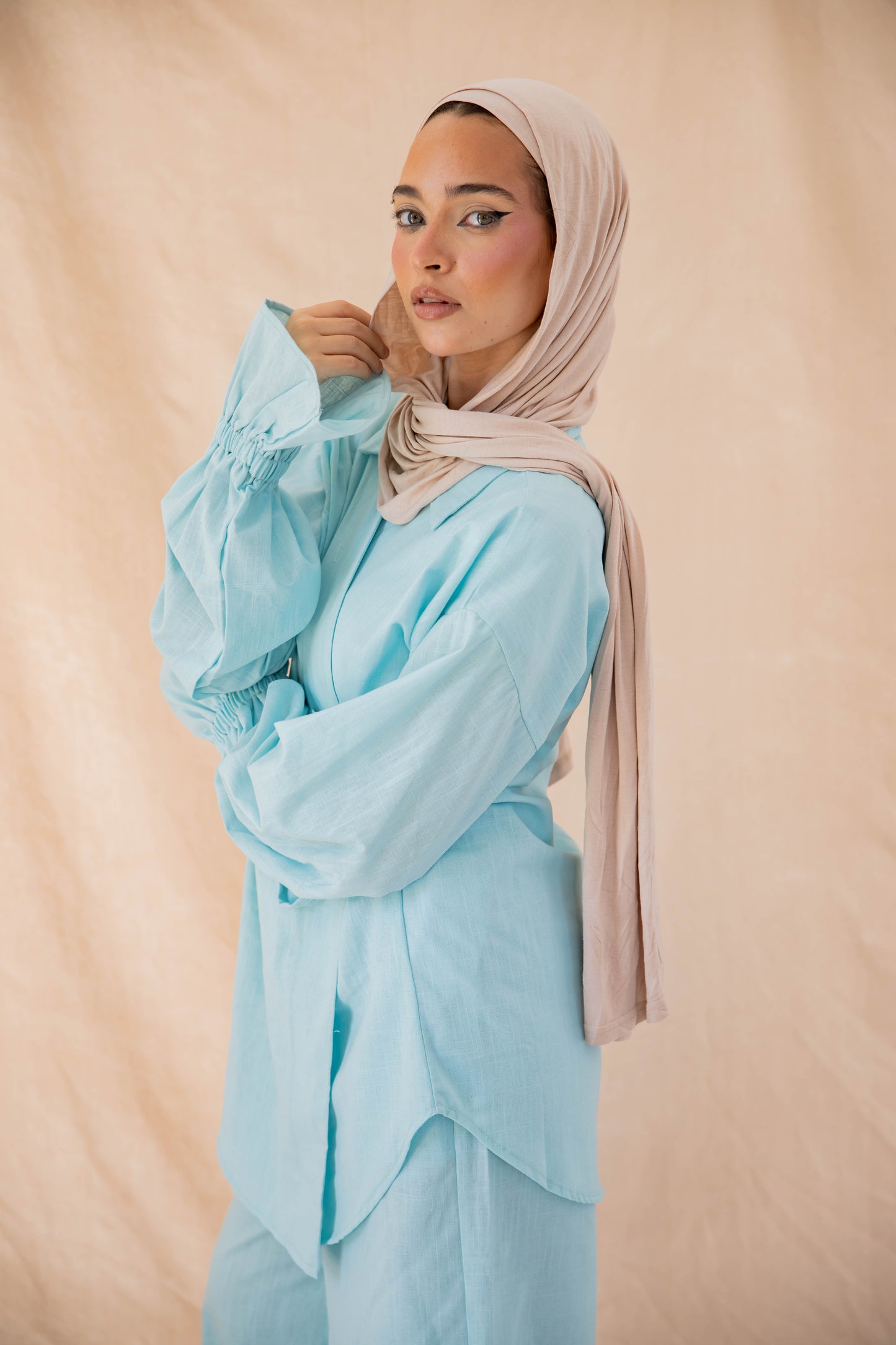 ASMC linen set in sky blue