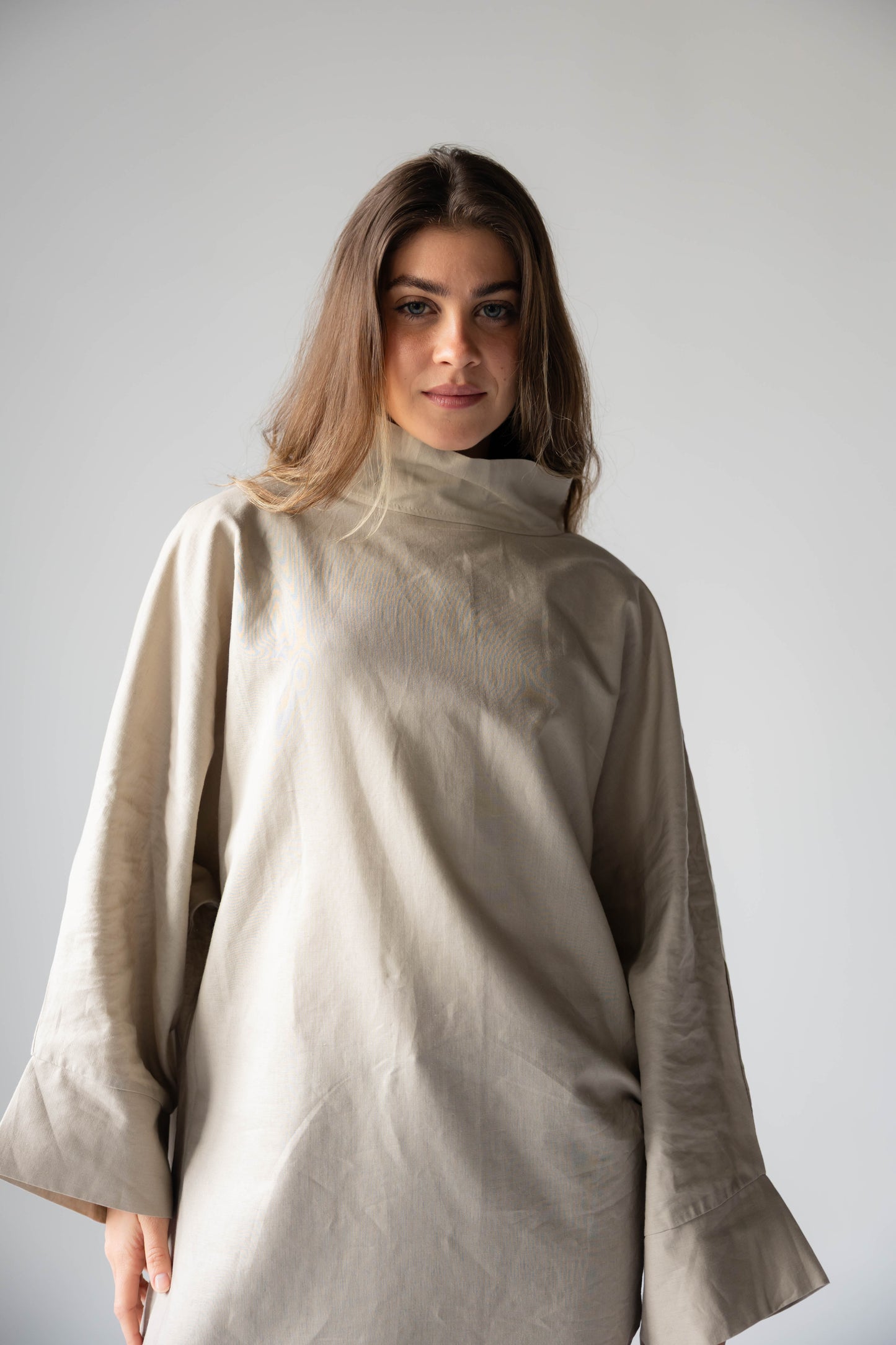 Pure Linen Luxe-drape In Café