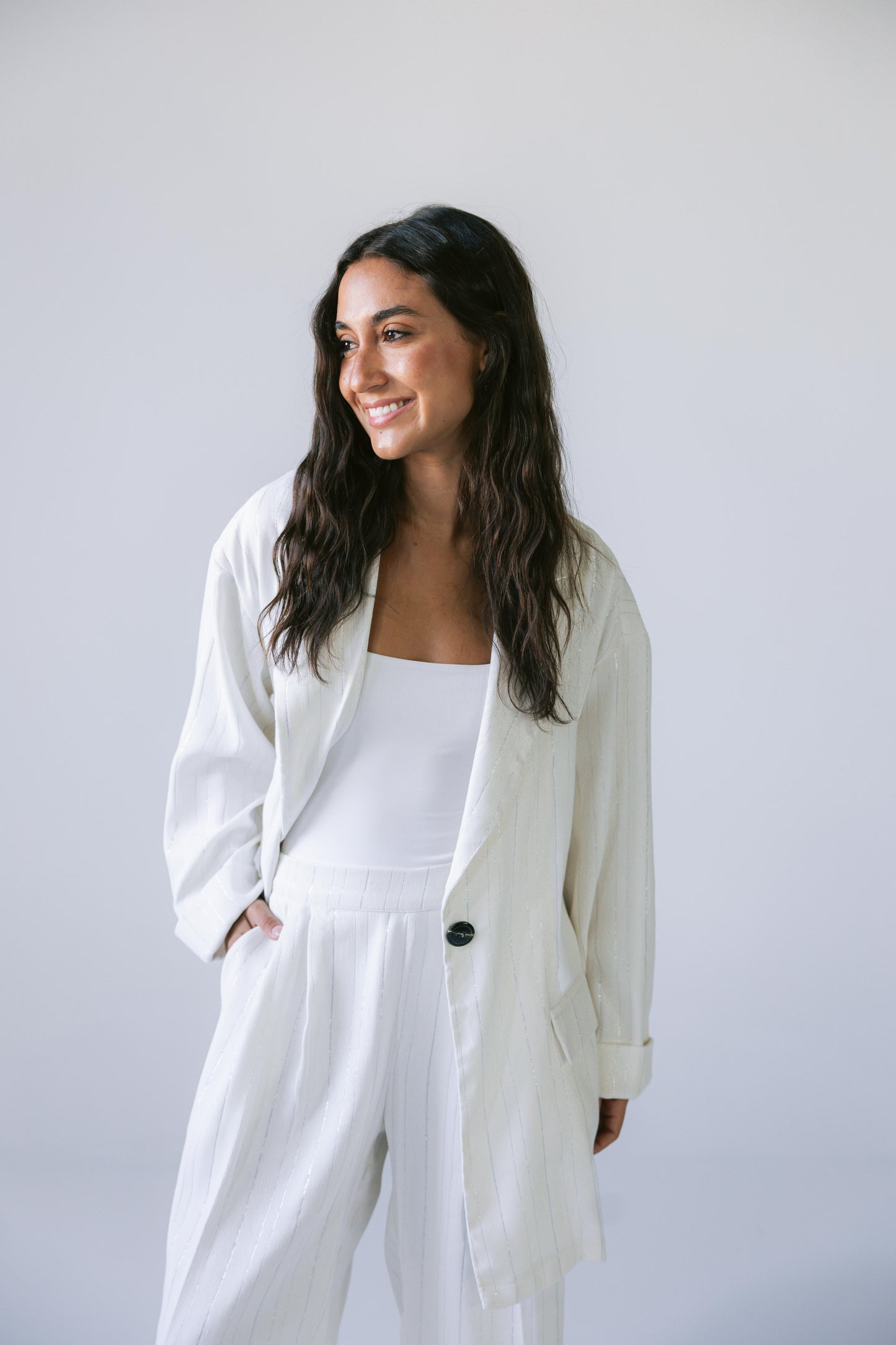 All That Glitter Linen Set - Silver