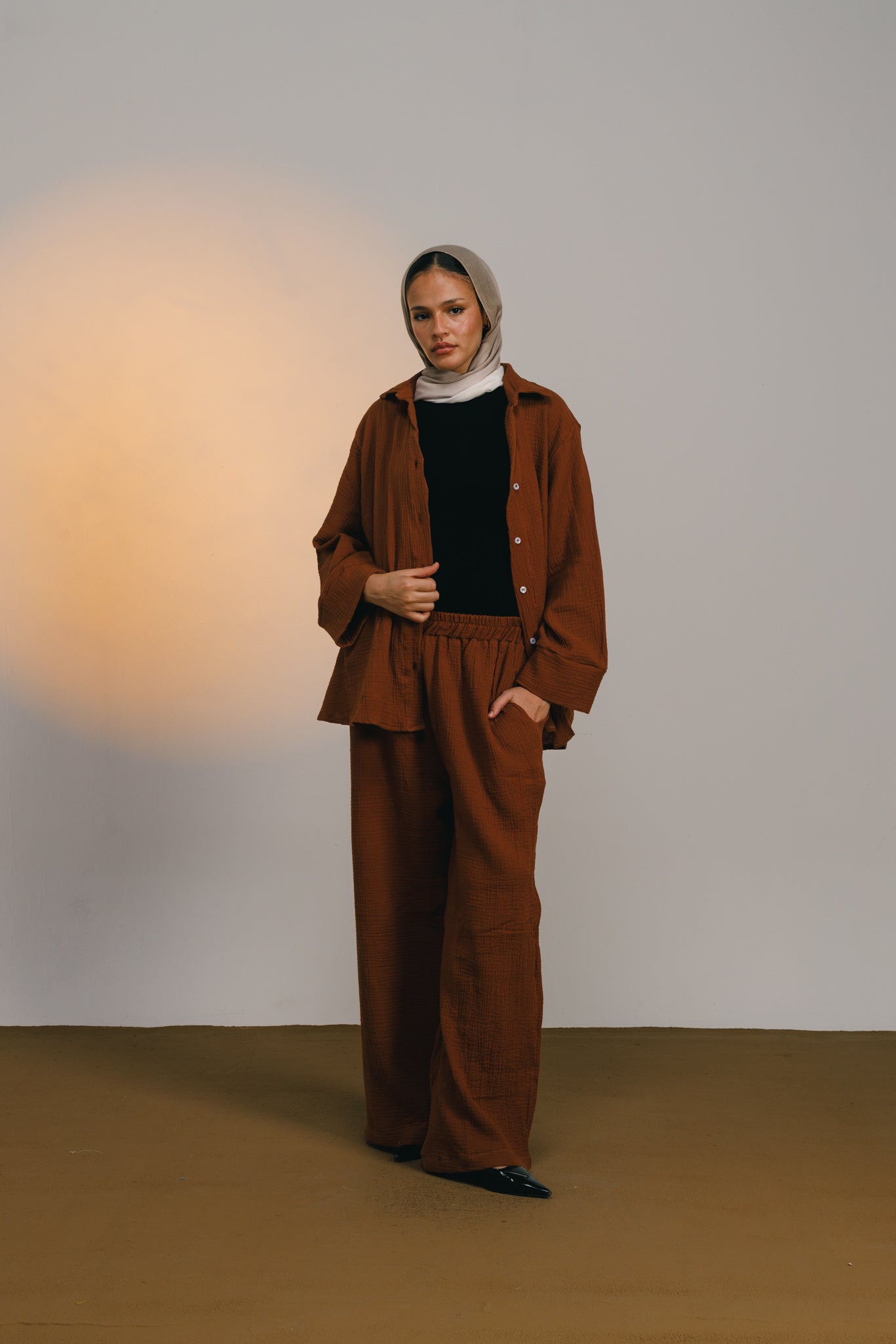 The breezy set in chocolate brown