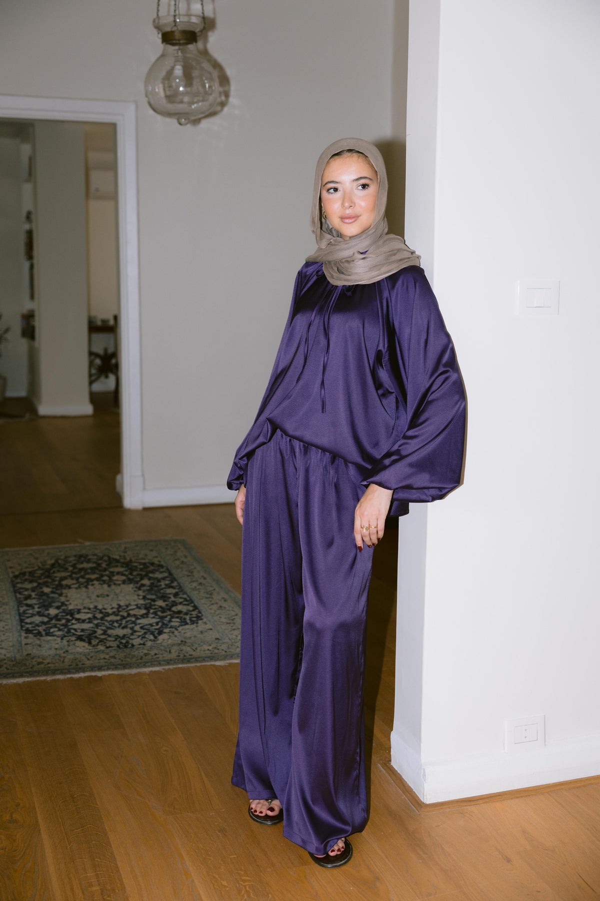 Satin Affair Set - Purple