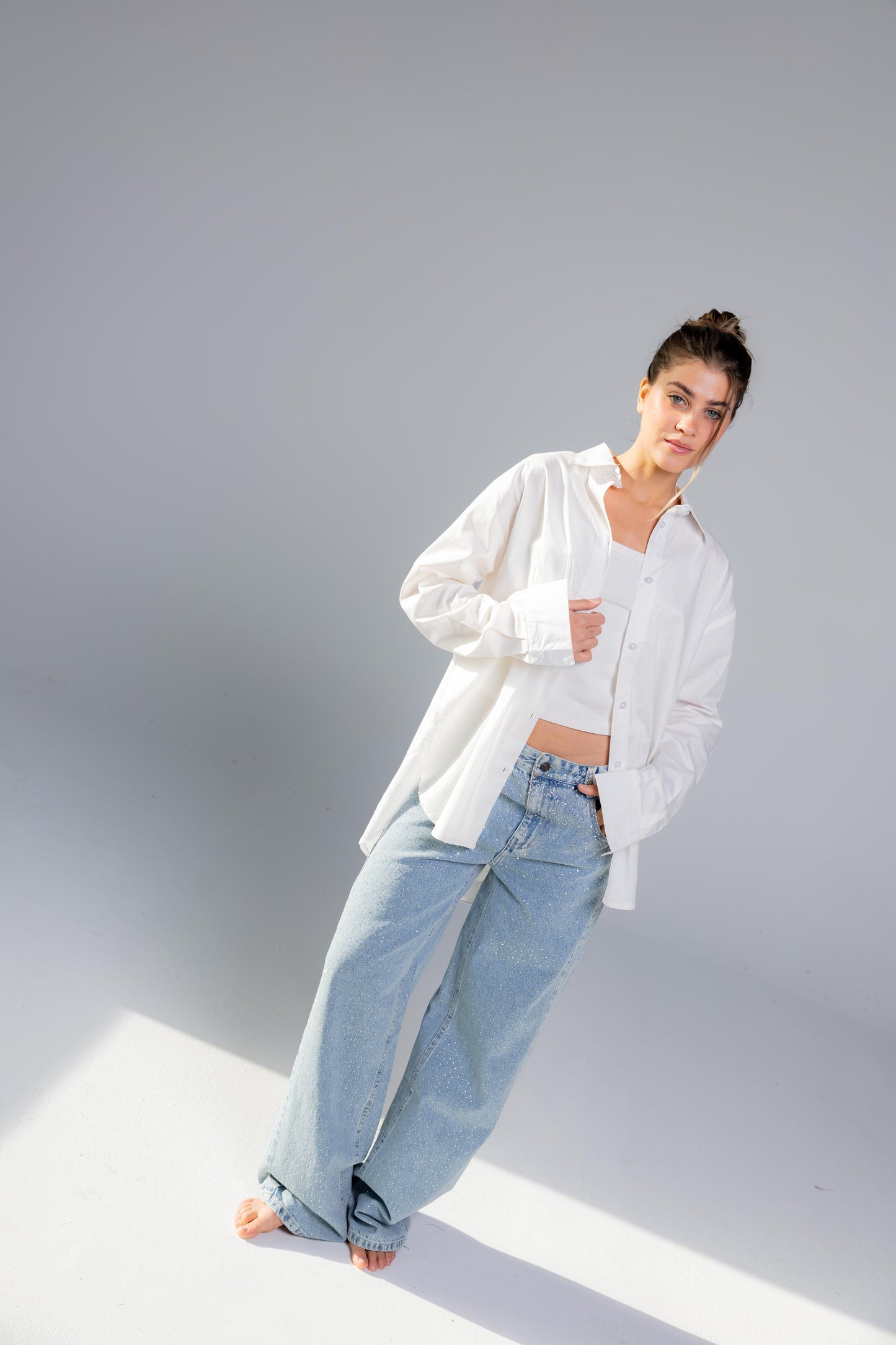 Nightfall Studded Denim Pants - Cloudwash