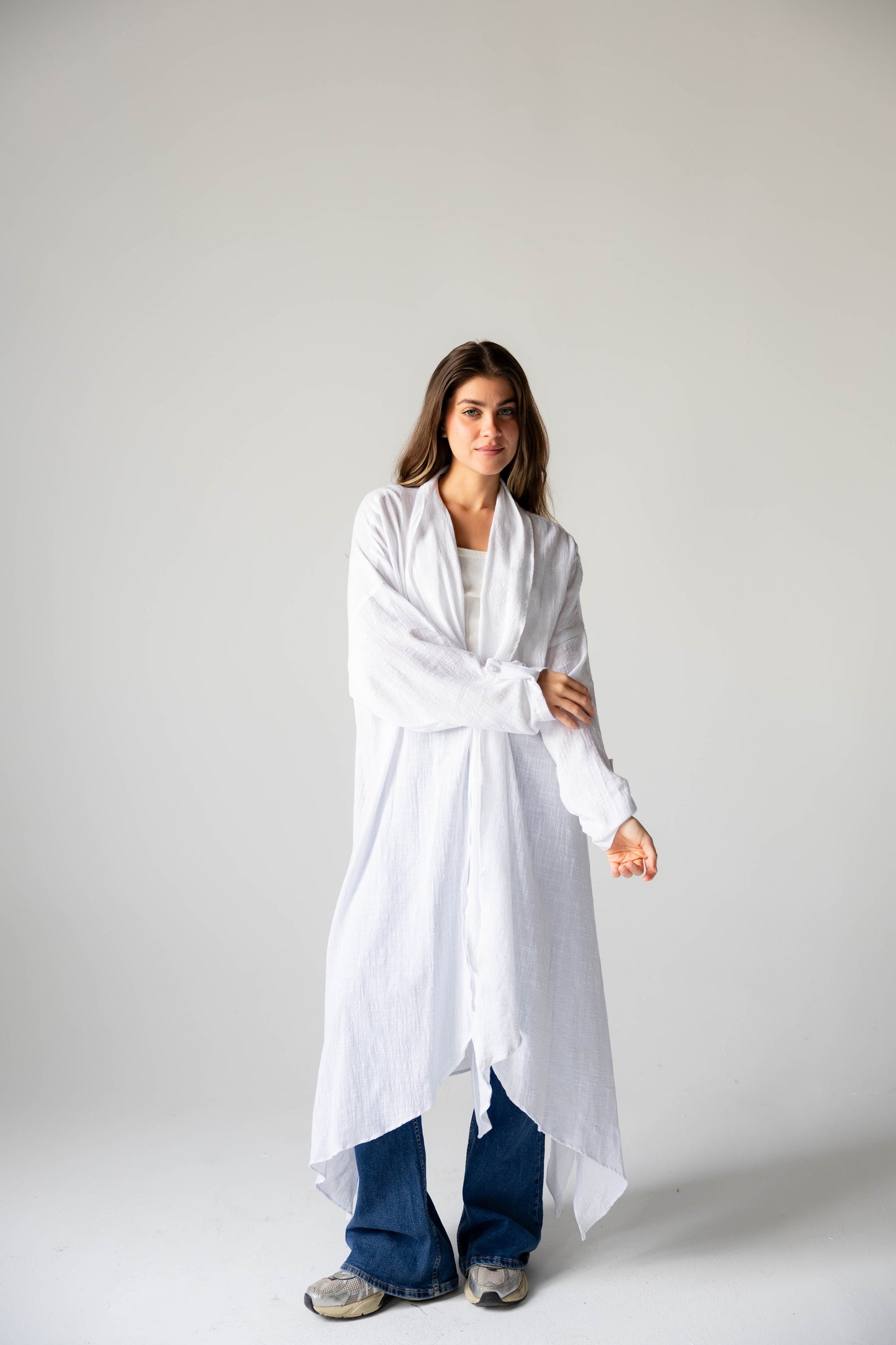 Sunset Flow Cardigan In White