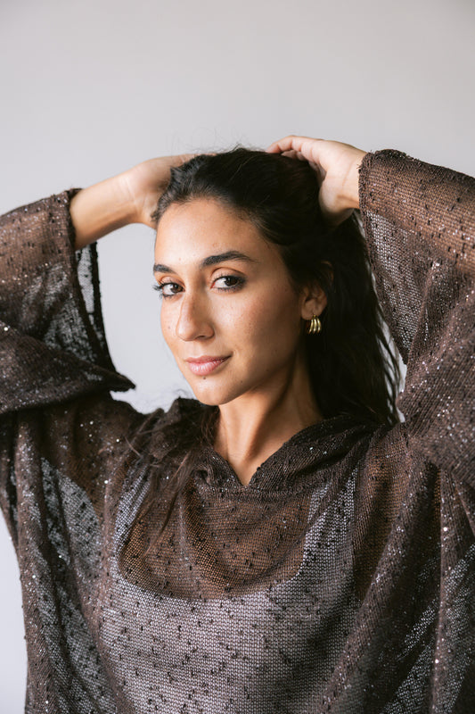 Midnight Crochet Top - Brown