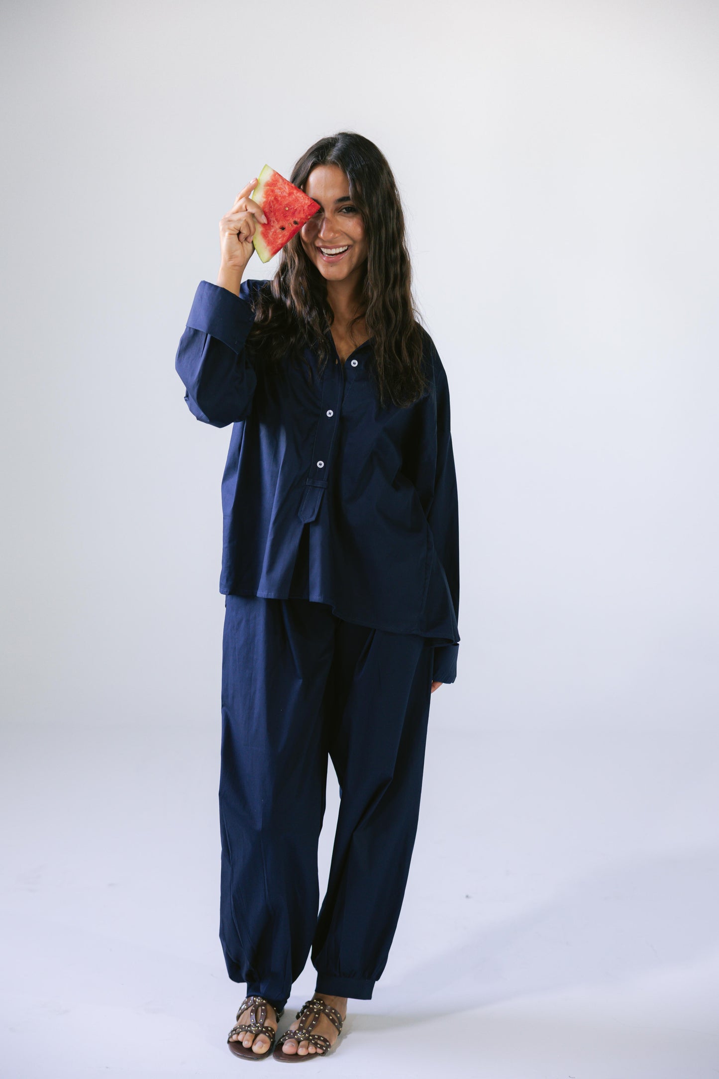 By The Beach Poplin Set - Blueberry